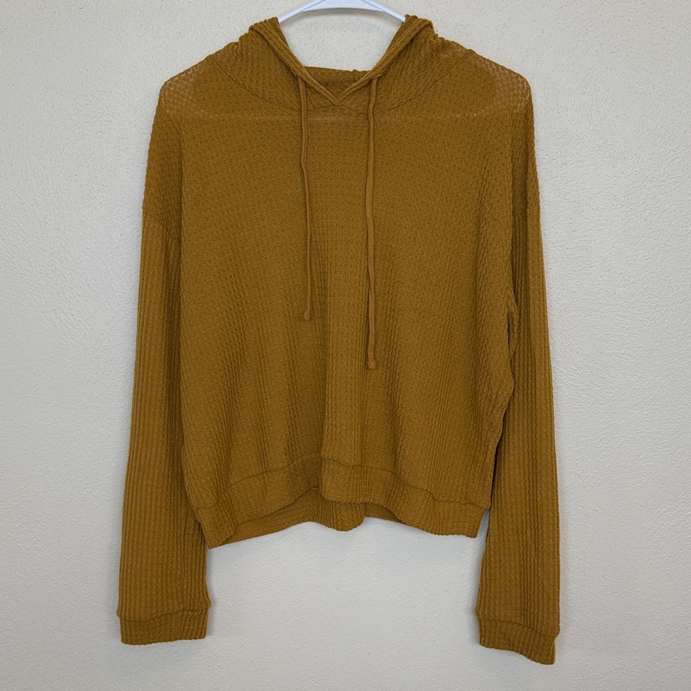 Ambiance Mustard Tan Lightweight Hoodie Size XL Fall Cozy